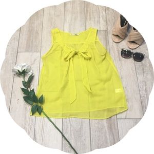 Old Navy Yellow Front Tie Blouse
